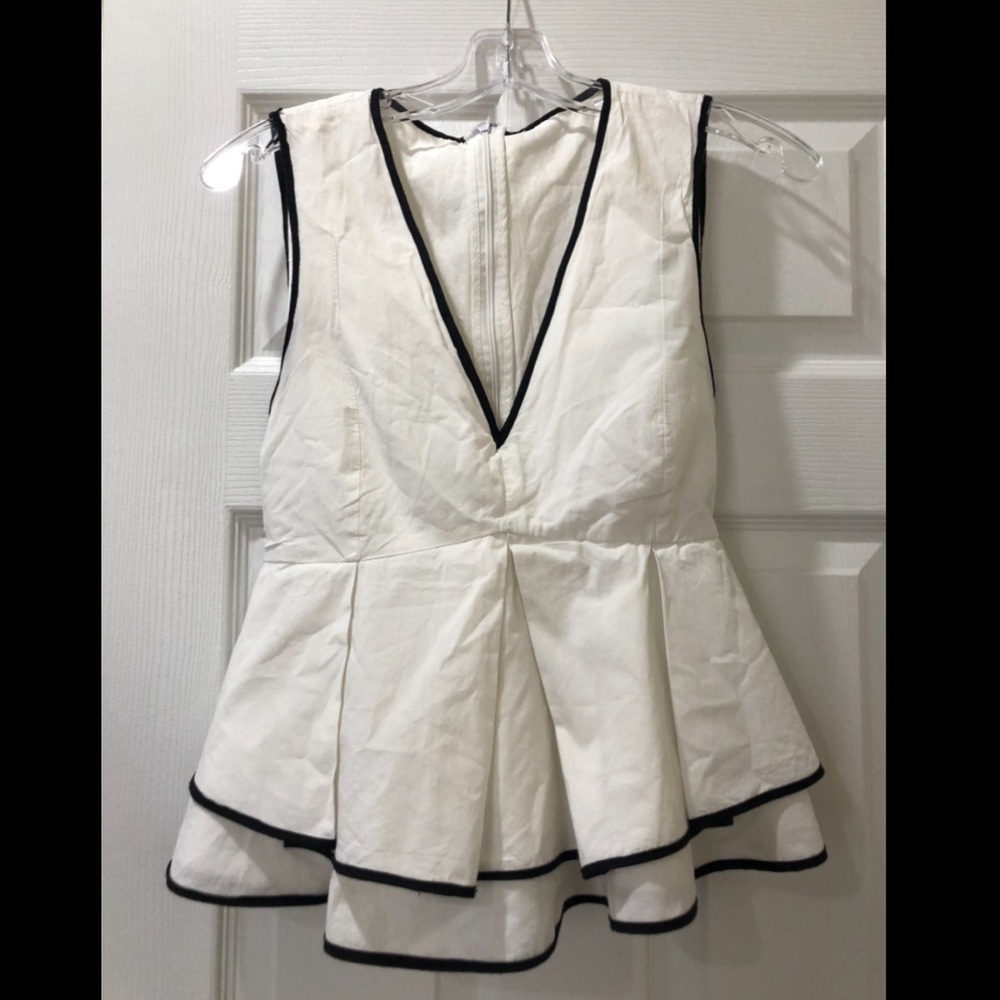 V-neck Peplum Top w/ bow back